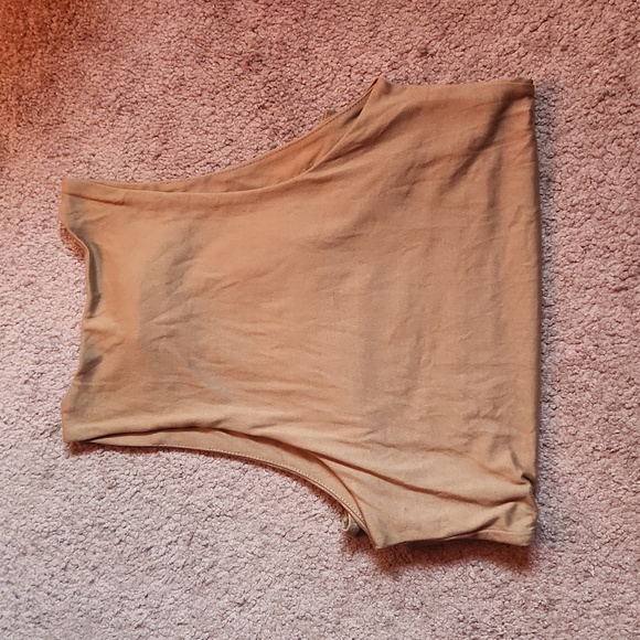 Gaze Brown Body Suit Short Sleeves Tank Top - Picture 3 of 3